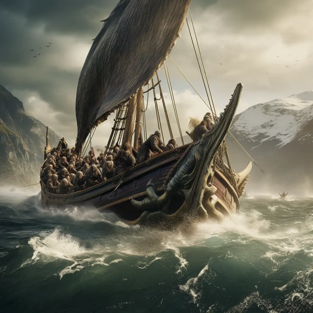 vikings whaling at sea